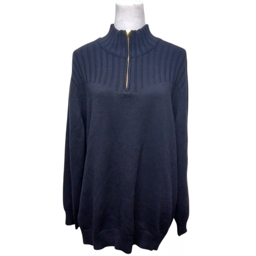 Karen Scott Black Sweater 100% Cotton Size 1X